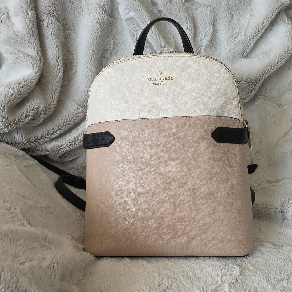 Kate Spade Elegant Cream and Tan Backpack